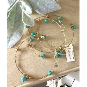 Gold & turquoise bracelet set